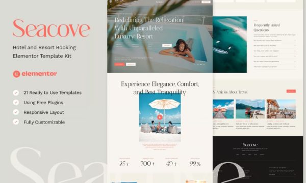 Seacove – Hotel and Resort Booking Elementor Template Kit