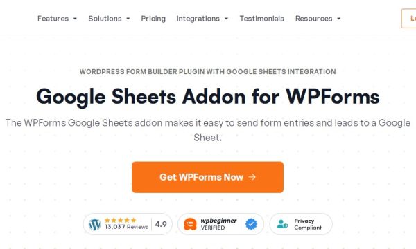 WPForms Google Sheets