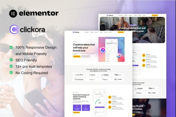 Clickora – Digital Marketing Agency Elementor Template Kit