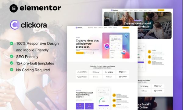 Clickora – Digital Marketing Agency Elementor Template Kit