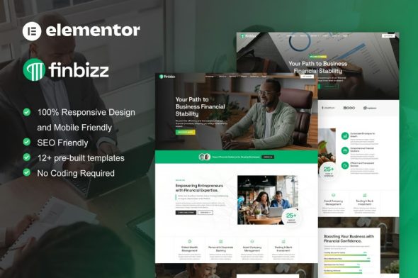 FinBizz – Finance & Investment Manager Elementor Template Kit