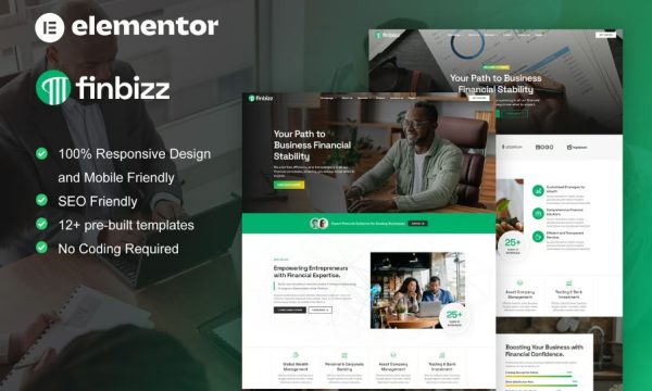 FinBizz – Finance & Investment Manager Elementor Template Kit