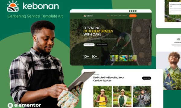 Kebonan – Landscape & Gardening Service Elementor Template Kit