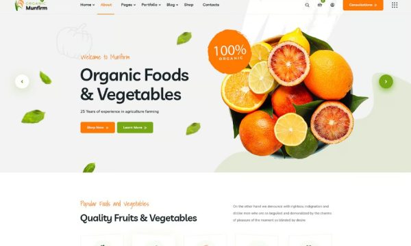 Munfirm – Organic Food Store WordPress Theme