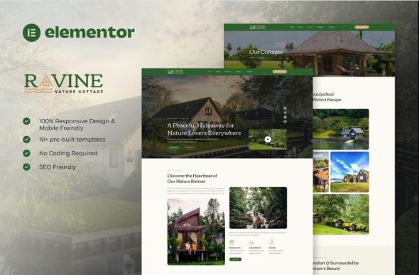 Ravine – Nature Cottage Elementor Template Kit