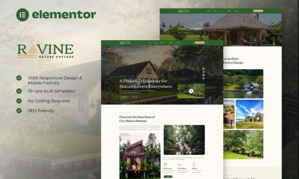 Ravine – Nature Cottage Elementor Template Kit