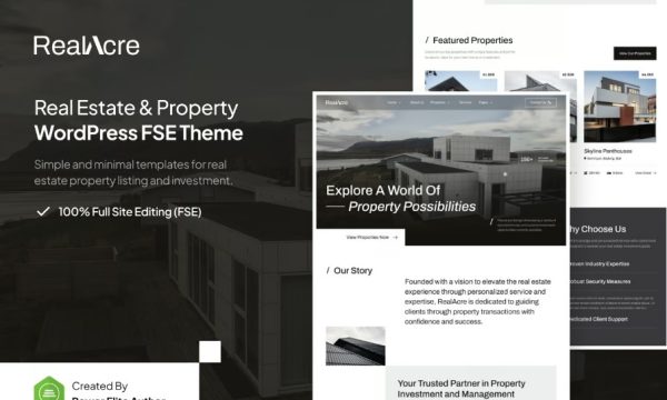 RealAcre – Real Estate & Property WordPress Theme