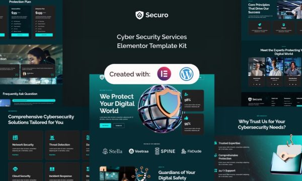 Securo – Cyber Security Services Elementor Template Kit