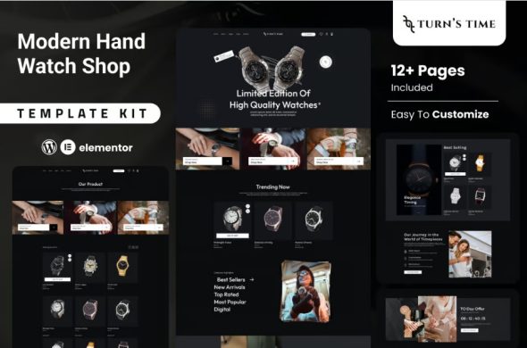 Turnstime – Modern Hand Watch Shop eCommerce Elementor Pro Template Kit