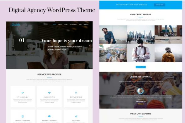 Isabella – Digital Agency One Page WordPress Theme