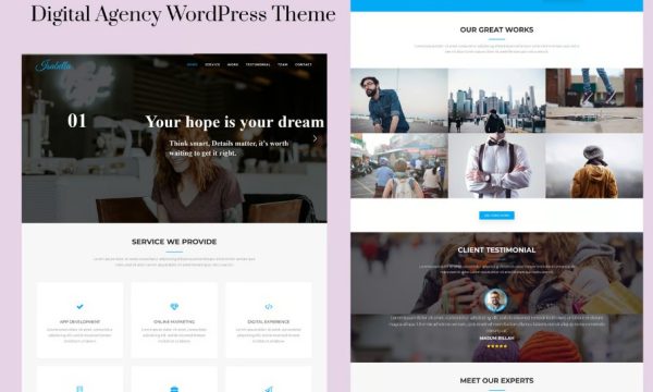 Isabella – Digital Agency One Page WordPress Theme