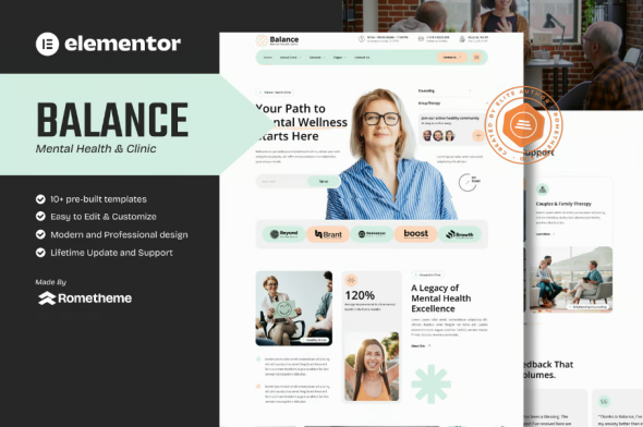 Balance – Mental Health Clinic Elementor Template Kit