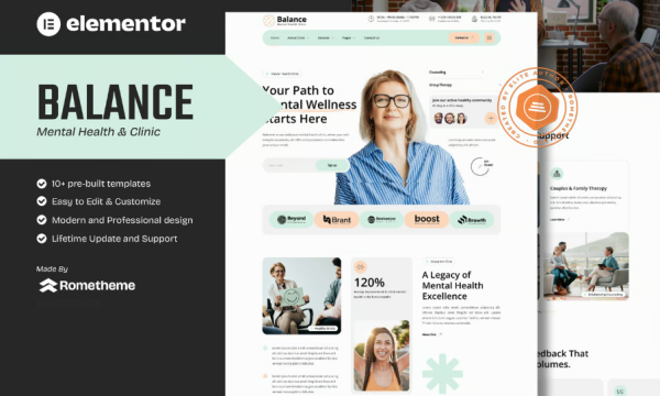 Balance – Mental Health Clinic Elementor Template Kit