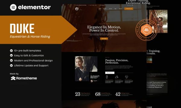 Duke – Equestrian & Horse Riding Elementor Template Kit