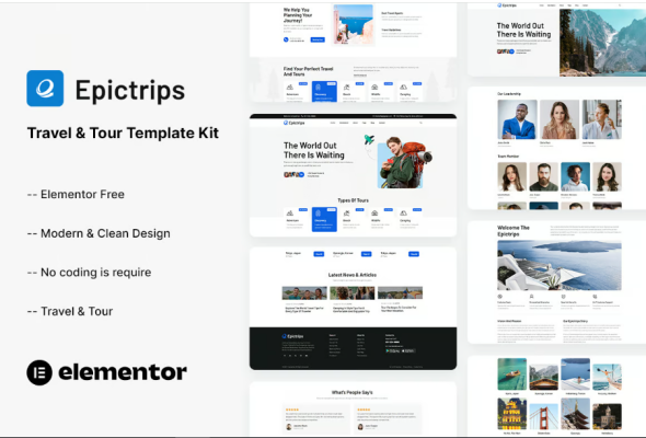 EpicTrips – Travel & Tour Elementor Template Kit