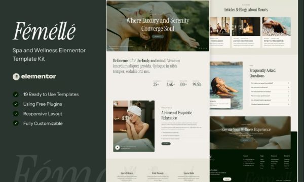 Femelle – Spa & Wellness Elementor Template Kit