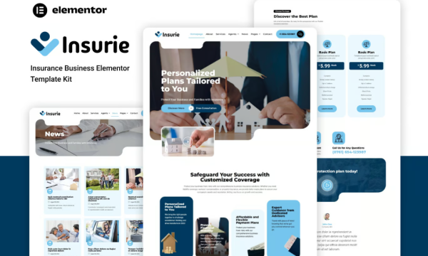 Insurie – Insurance Business Elementor Template Kit