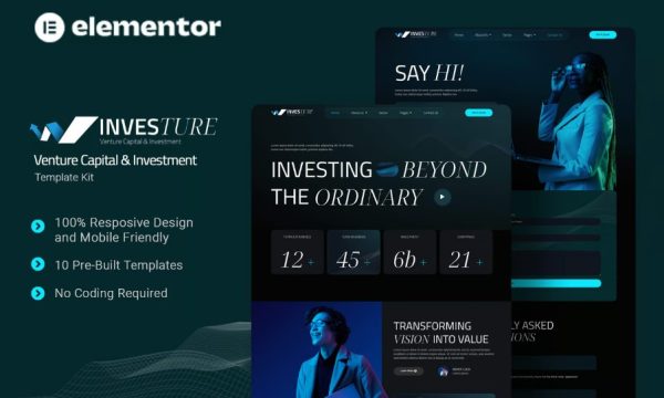 Investure – Venture Capital & Investment Elementor Template Kit