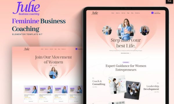 Julie – Feminine Business Coaching Elementor Template Kit