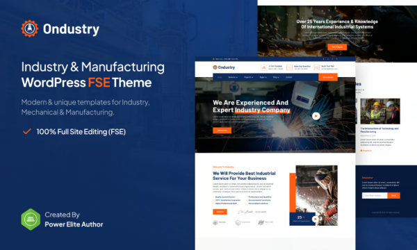 Ondustry – Industry & Manufacturing FSE WordPress