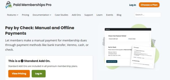 Paid Memberships Pro – Pay by Check