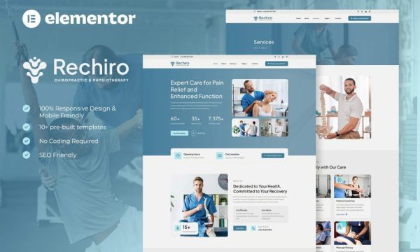 Rechiro – Chiropractic & Physiotherapy Elementor Template Kit