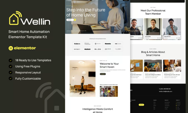 Wellin – Smart Home Automation Elementor Template Kit