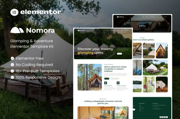 Nomora – Glamping & Adventure Elementor Template Kit