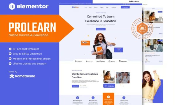 Prolearn – Online Course & Education Elementor Template Kit