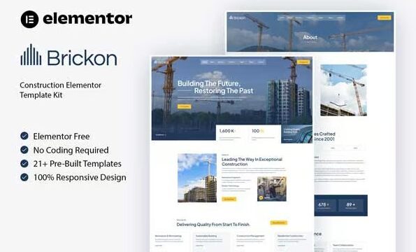 Brickon – Construction Elementor Template Kit