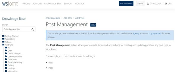 WS Form PRO – Post Management