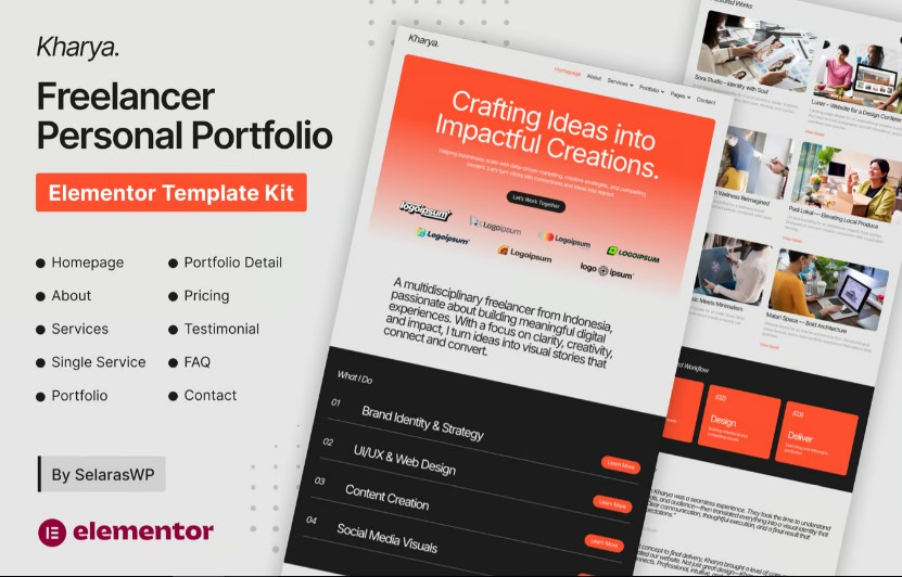Kharya – Personal CV Freelancer Elementor Template Kit