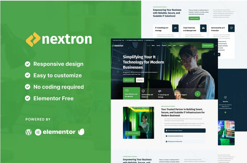 Nextron – Tech Company Elementor Template Kit