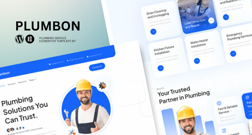 Plumbon – Plumbing Service Elementor Template Kit